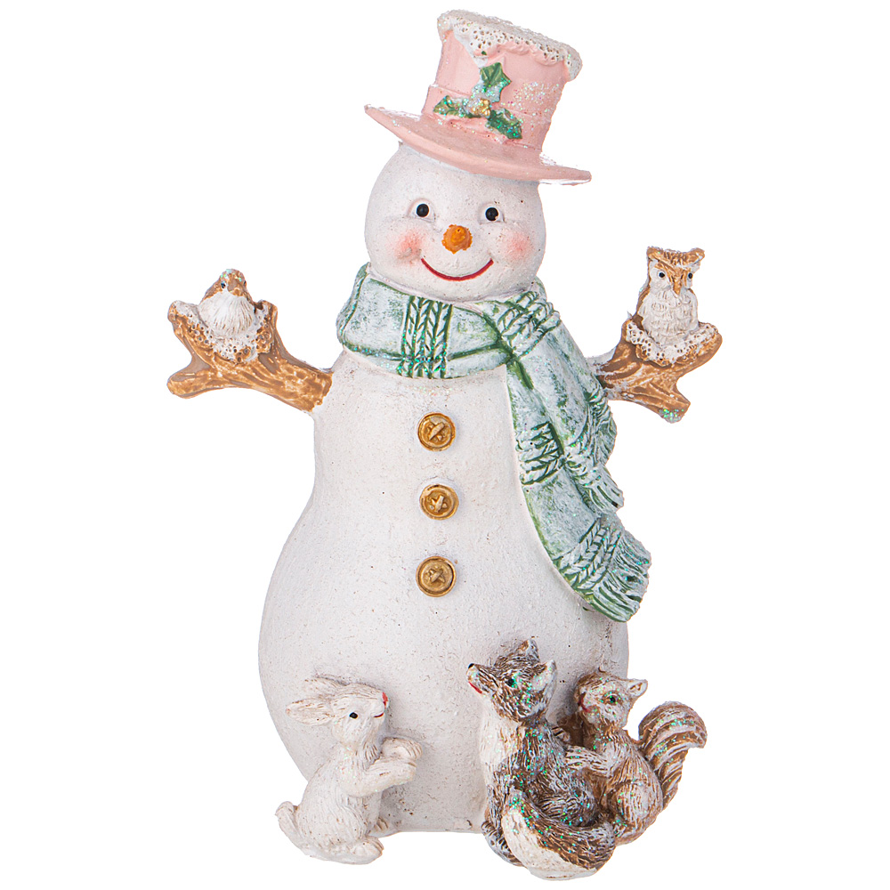 Статуэтка  снеговик с друзьями